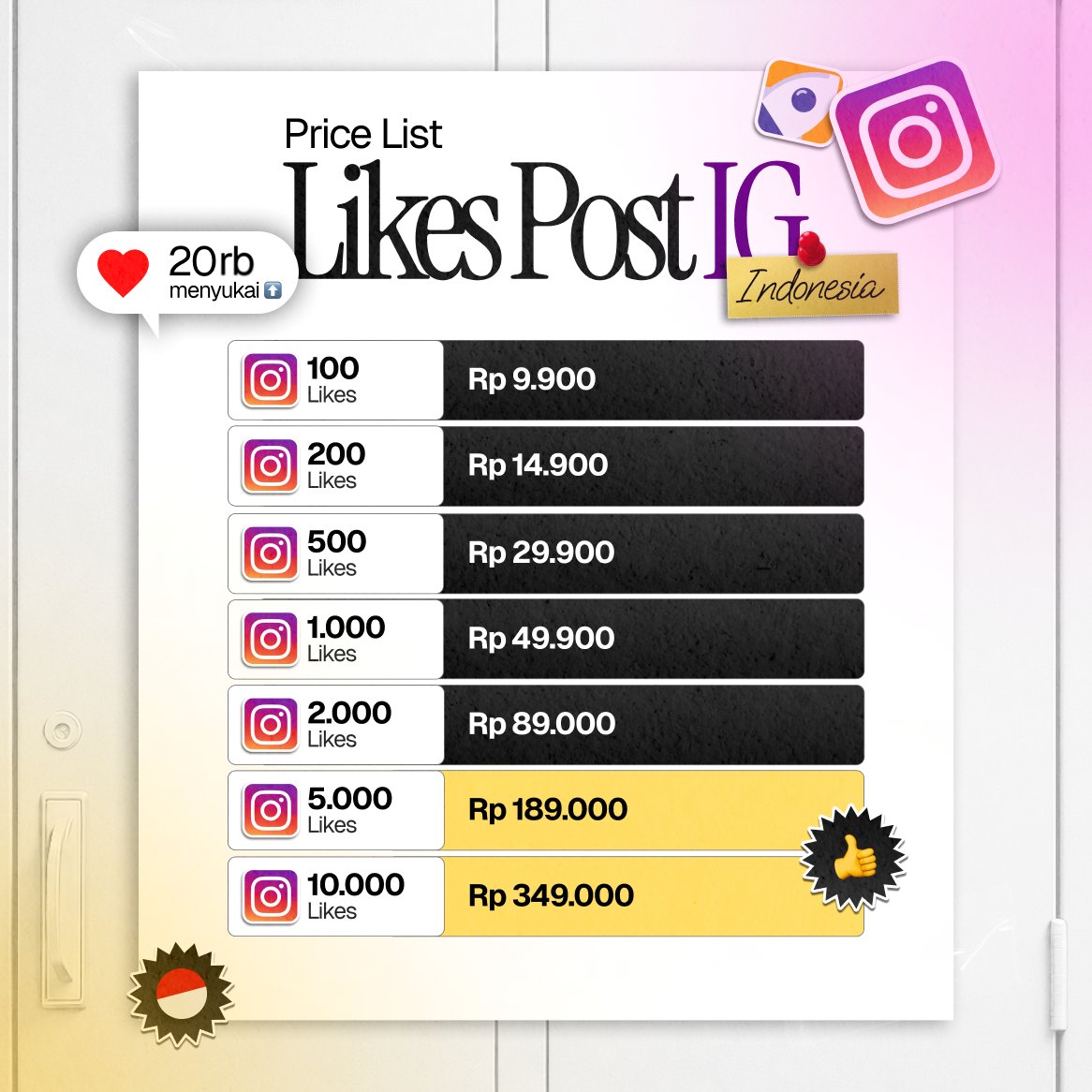 Likes Instagram - Indonesia 2