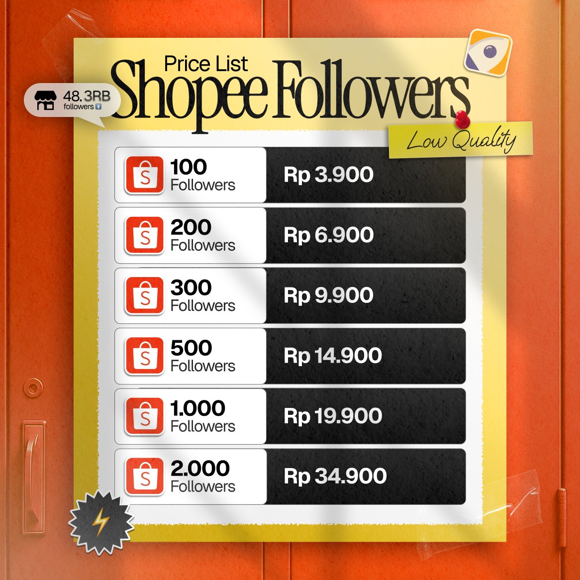 Shopee Followers  - Low Quality 2