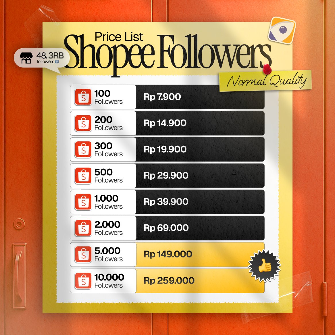 Shopee Followers - Normal Quality 2